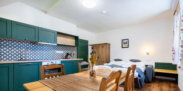 Šumavská Modrava: vybavené apartmány pro dva či rodinu, vč. polopenze i privátního wellness