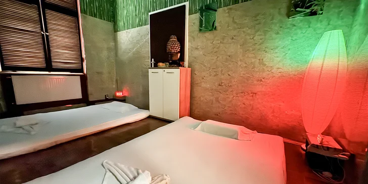 Thajská párová masáž v délce 60–120 min. podle výběru: olejová, tradiční či kombinovaná