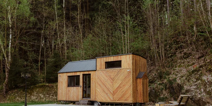 Relax ve Svojanově: tiny house Malý gurmán, vč. finské sauny a možnosti snídaně