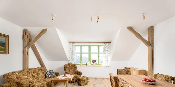 Útulné apartmány v chalupě ve Žďárských vrších s možností sauny