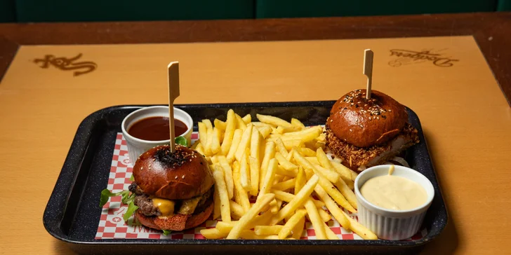 Dejte si do nosu: poctivý hovězí burger s hranolky pro jednoho či pro dva