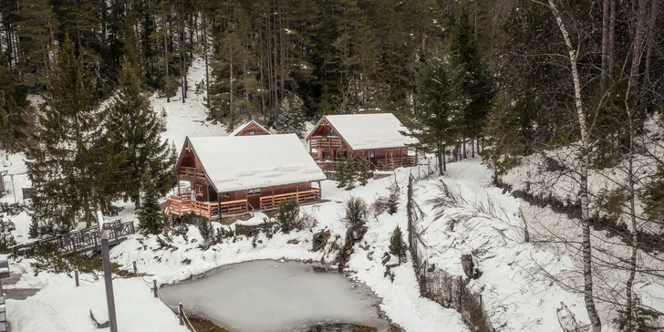 Lopušná Dolina pod Tatrami: pobyt v pokojích nebo chatce s wellness a možností stravování