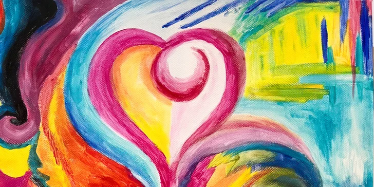 Kurz intuitivního malování v páru vč. pomůcek a seznámení s technikou