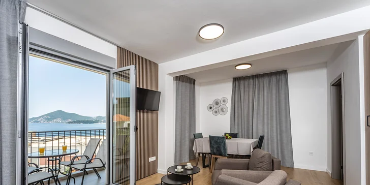 Apartmány nedaleko Sveti Stefan: venkovní bazén, super poloha kousek od moře