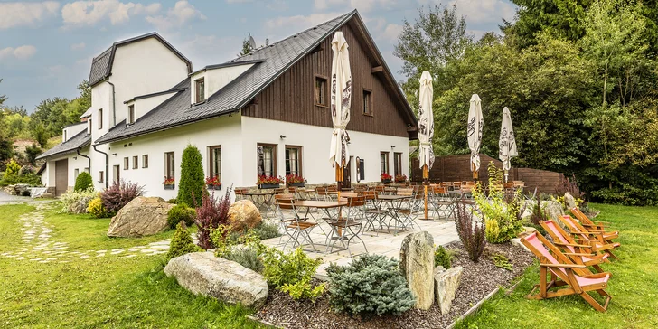 Apartmány na horské chatě v Jeseníkách vč. domácí stravy a neomezeného wellness s bazénem