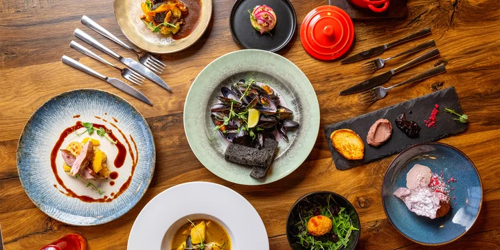 Chutě Francie: luxusní degustační menu o 9 chodech pro 2 osoby