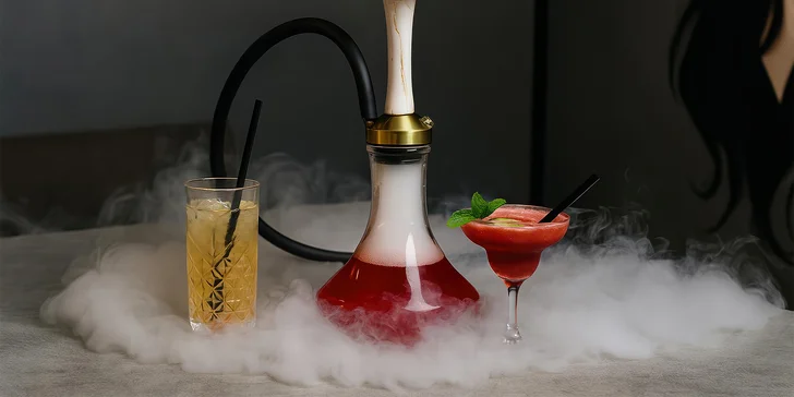 Vodní dýmka a k ní otevřený voucher na drinky v hodnotě 250–900 Kč