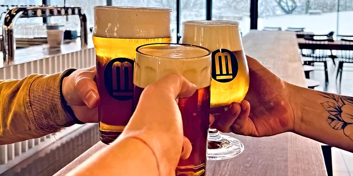 Degustace 6 vzorků piva i prohlídka Minipivovaru Most, pro 1 či 2 os.
