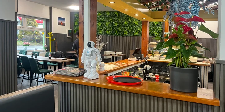 V nabídce jsou dobroty ze studeného i teplého bufetu – sushi, rýže, nudle, saláty, krevety, ovoce, dezerty a mnoho dalšího.