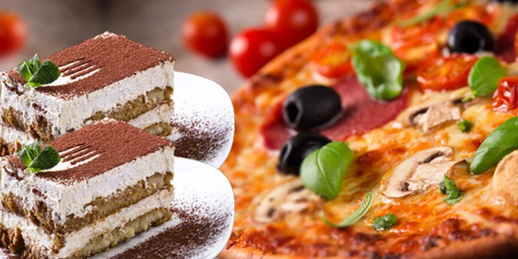 2× libovolná pizza a 2× tiramisu v Riccardu na Letné