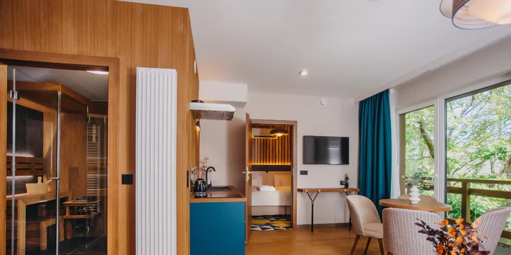 V nabídce je i apartmán s vlastní saunou. 