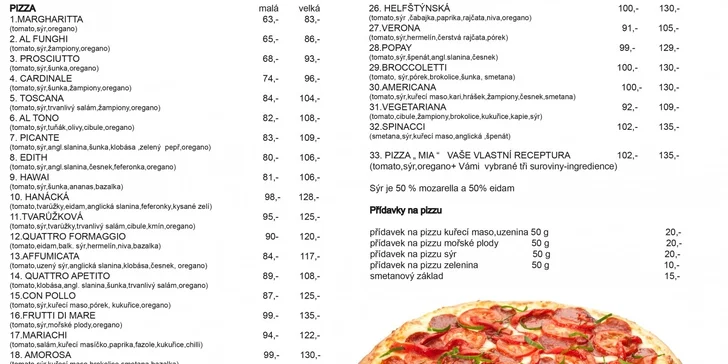 Dvě křupavé pizzy dle vlastního výběru!