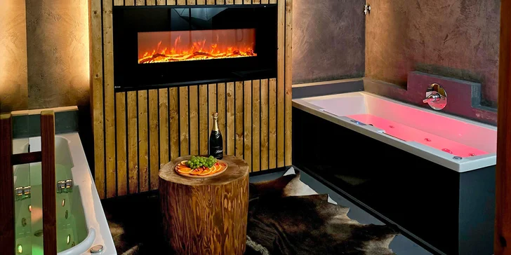 Privátní wellness: vířivá vana, masérna, zážitková místnost pro páry i lahev sektu