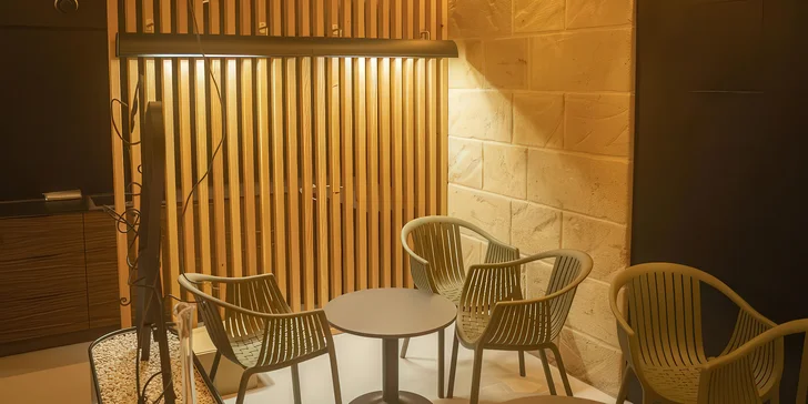 Užijete si tu wellness s luxusním interiérem a klenbami, kde budete relaxovat 60 nebo 120 min. 