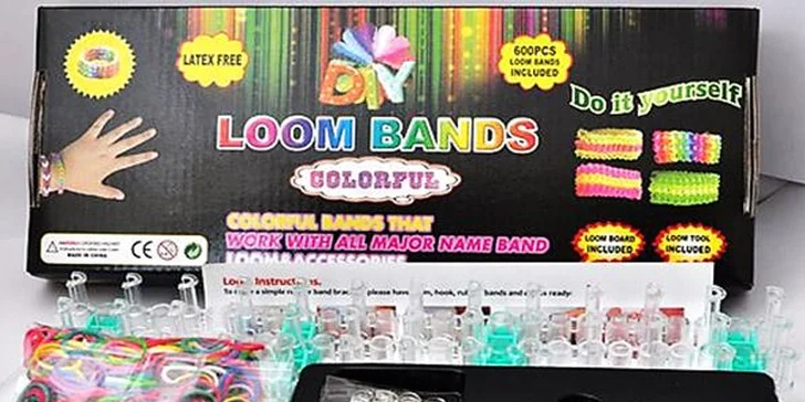 Rainbow Loom a Loom Bands Colorful Sady - duhovo - silikonové náramky