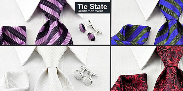 Luxusní hedvábná kravata s dalšími doplňky