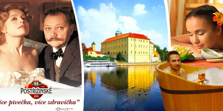Luxusní dva až pět dní rozmazlovaní a luxusu ve stylu Postřižin v lázeňských Poděbradech s pivní nebo čokoládovou koupelí