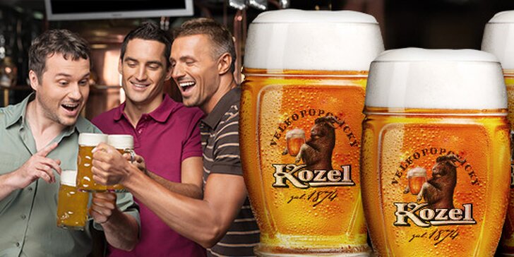 3 půllitry piva Kozel 11° v Magic Clubu v Libni