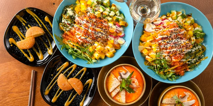 Trojchodové Poké menu vo vietnamskej reštaurácii Gao Restaurant