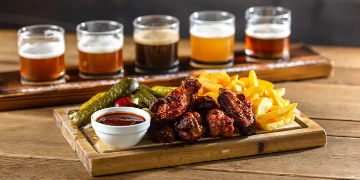 Pivovar U Ábela: Degustácia remeselných pív s pečenými rebrami, krídelkami či kolenom