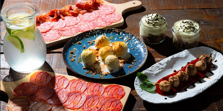 Výberové španielske Tapas menu pre dvoch s citronádou