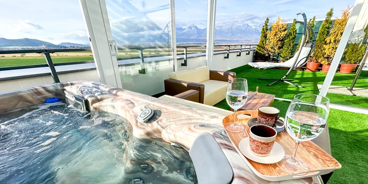 Romantický pobyt s neobmedzeným privátnym wellness a panoramatickým výhľadom na Tatry