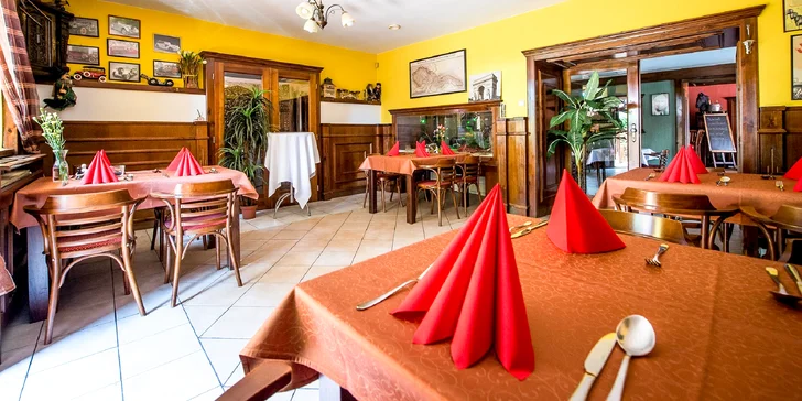 Otvorený voucher na konzumáciu v reštaurácii U Septima: 30 - 70 €