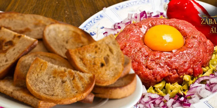500 g tataráku z pravé svíčkové + 15 topinek