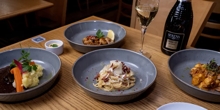 Hostina s chutí Itálie: 5chodové degustační menu vč. zmrzliny pro 2 osoby