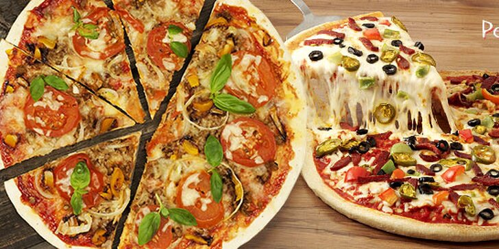 Dvě poctivé pizzy obložené surovinam přímo z Itálie