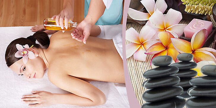 120minutová havajská masáž celého těla LOMI LOMI s lávovými kameny