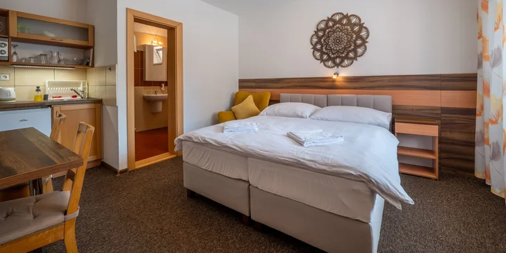 Na výběr je studio, 2pokojový či prostornější apartmán. 