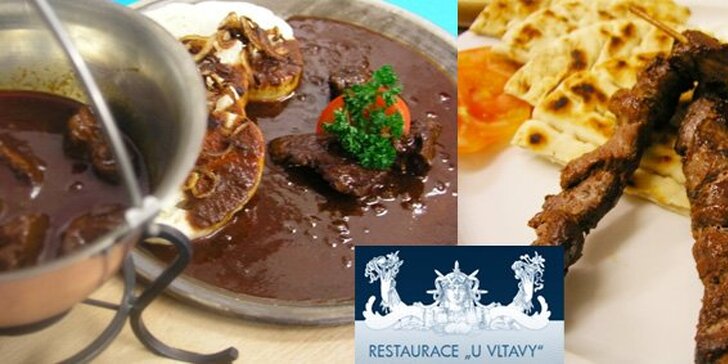 299 Kč za večeři v hodnotě 700 Kč v restauraci U Vltavy. Hostina na řecký i staročeský způsob s 57% slevou.