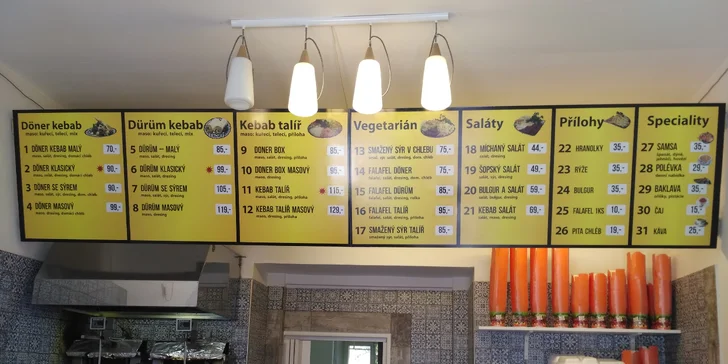 Kebab v tortille tu pro vás připraví kdykoli od 11:00 do 2:00. 