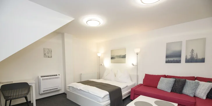 Apartmán 4+2 nabízí dostatek lůžek, ubytuje se zde až 5 osob.
