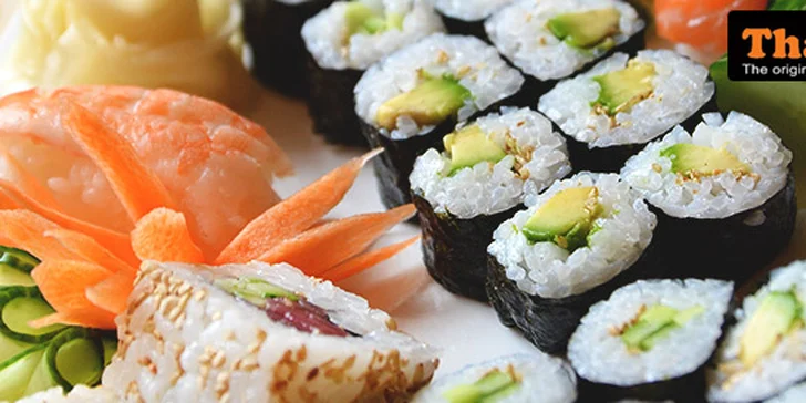 30 kousků sushi s sebou z restaurace Thai Oishi