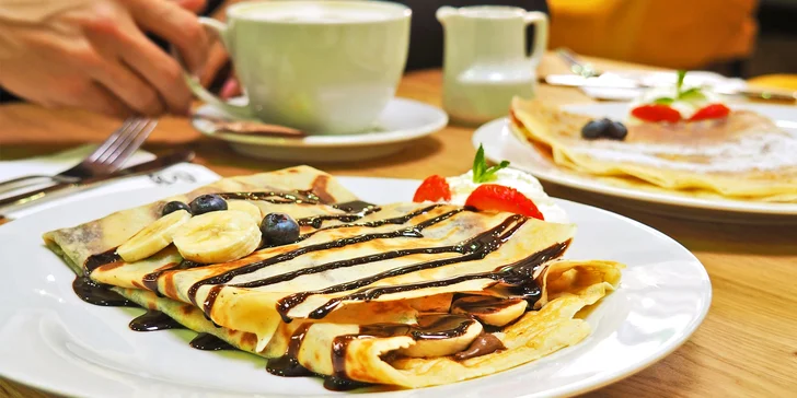 Domácí palačinka od Buddyho a káva dle výběru: lungo, cappuccino i latté