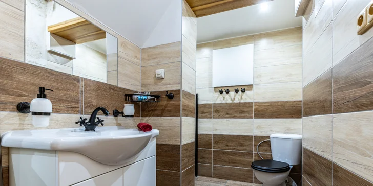 I apartmán má vlastní koupelnu. 