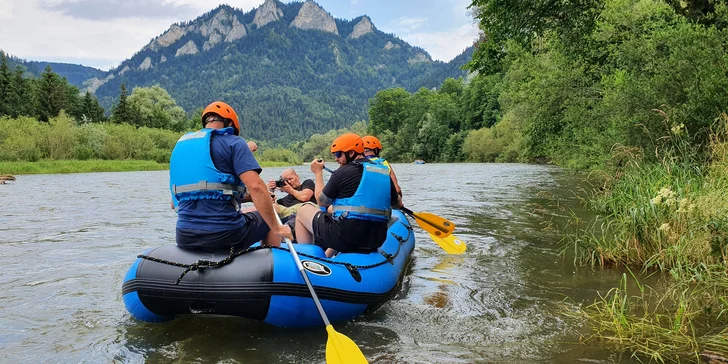 Splav Dunajca na rafte (18 km) cez Pieniny s kompletným výstrojom pre 4 až 9 osôb