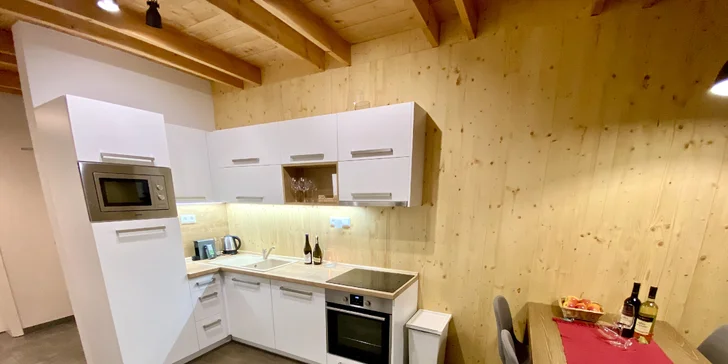 Zvolit můžete pobyt v apartmánech s plně vybavenou kuchyňkou. 