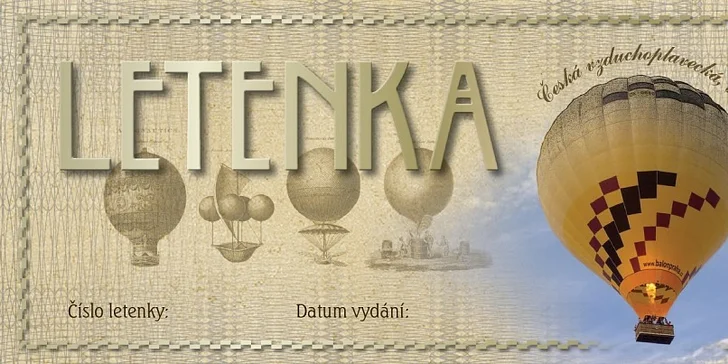 60minutový let velkým horkovzdušným balonem