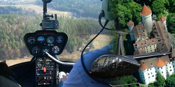 790 Kč za let vrtulníkem nad zámky Konopiště a Jemniště. Netradiční prohlídka bez zámeckých papučí, zato se slevou 43 %.