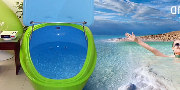 60minutová relaxační floating terapie s originální vodou z Mrtvého moře. Ticho, přítmí a beztížné plavání v regenerujícím vajíčku.