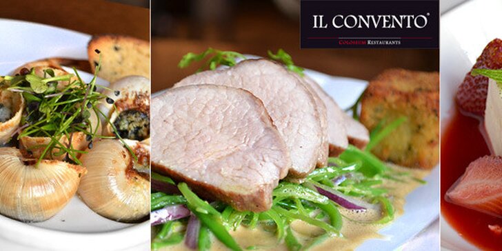 999 Kč za romantické menu v IL CONVENTO v ceně 2590 Kč pro dva! Tartar z tuňáka, telecí kýta, šneci po burgundsku a další speciality od věhlasného kuchaře.