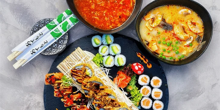 Asijské menu v Chomutově: sushi sety s polévkou pro 1 i 2 osoby