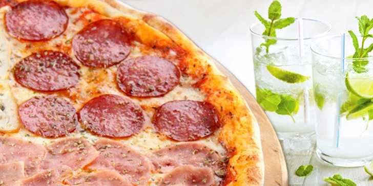 Obří jumbo pizza a k ní dvě nealko Mojita zdarma