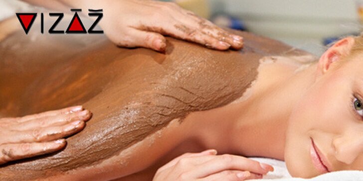Čokoládová masáž zad včetně zábalu a peelingu