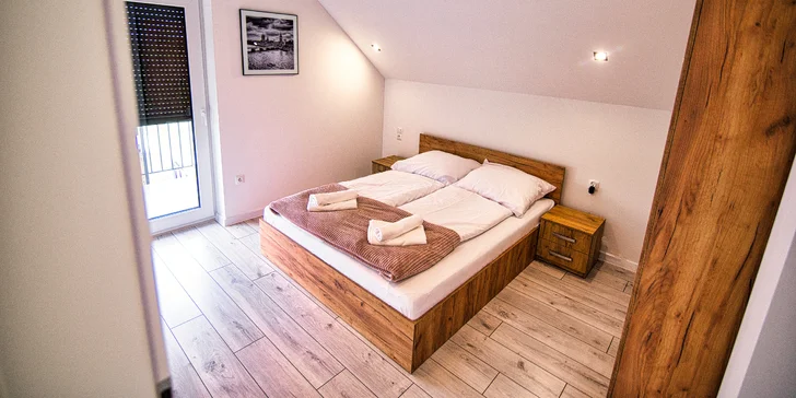 Každý apartmán disponuje dvěma ložnicemi.