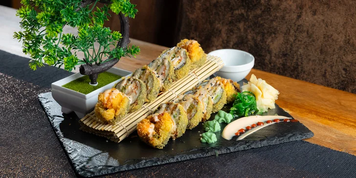 Vegetariánske aj rybie sushi sety: inside out, maki aj tempura pre 1 alebo 2 osoby