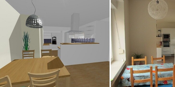 3D návrh interiéru dvou pokojů od designérů